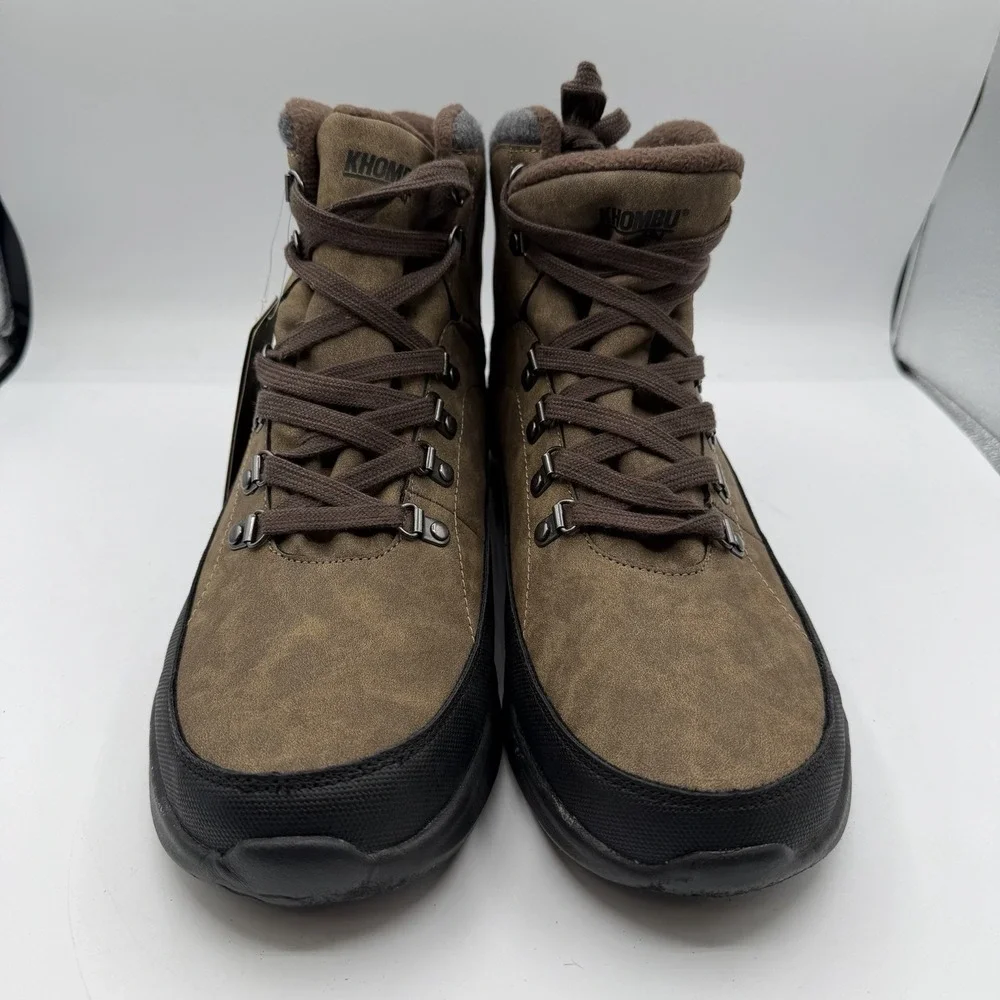Khombu AT Cascade Boots Mens 13 M Brown All Terrain Hiking Lined Water Resistant